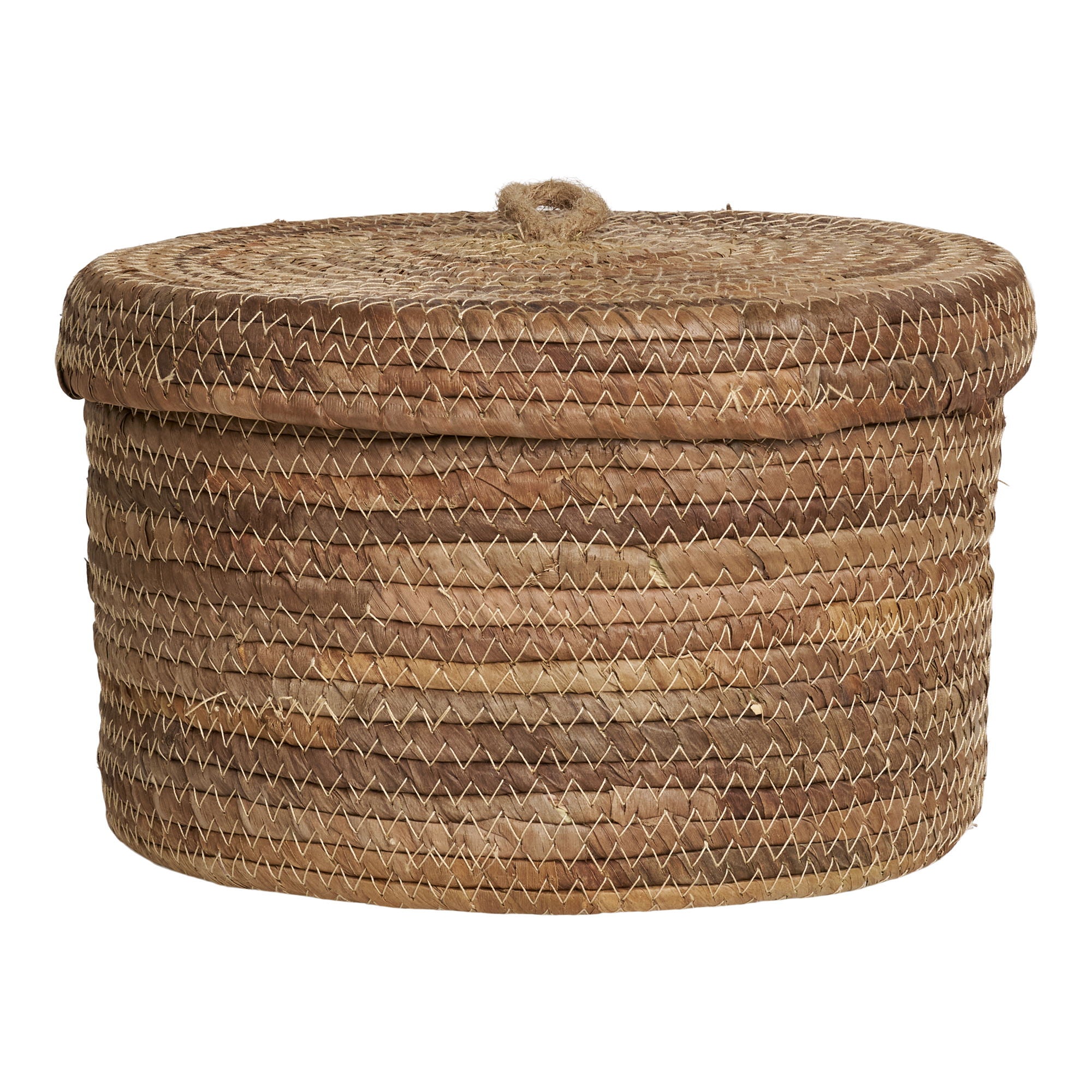 Desio – Körbe mit Deckel aus Bananenblatt, natur, Set aus 2